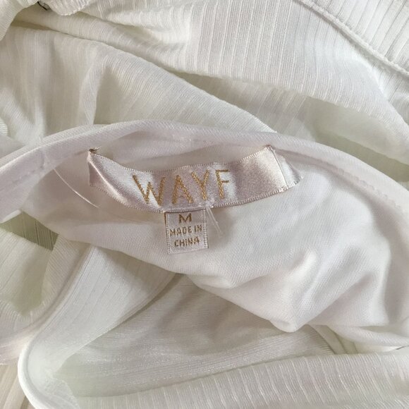 WAYF Jennifer Ruched Shirtdress Ivory M - Picture 4 of 4